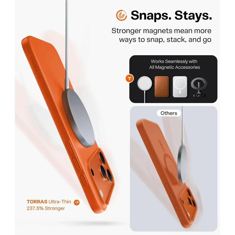 TORRAS Magnetic Slim Fit for iPhone 17 Pro Case 6.3 inch, Ultra-Thin